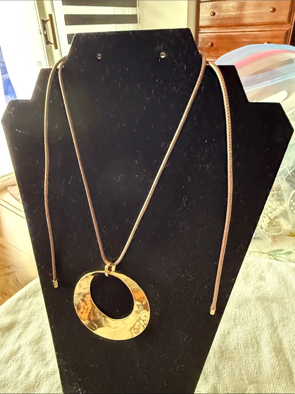 Gold Tone Open Circle Pendant Necklace - Women Jewelry